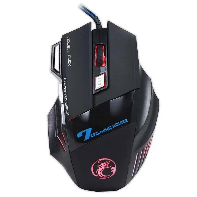 Klack X7 USB Rato Gaming LED ergonómico/óptico com 7 botões 5500 DPI preto