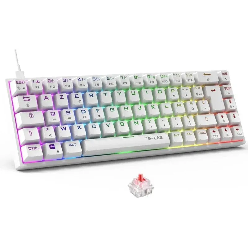 Teclado The G-Lab Keyz Titanium mecânico layout ES RGB compacto 65% com macros