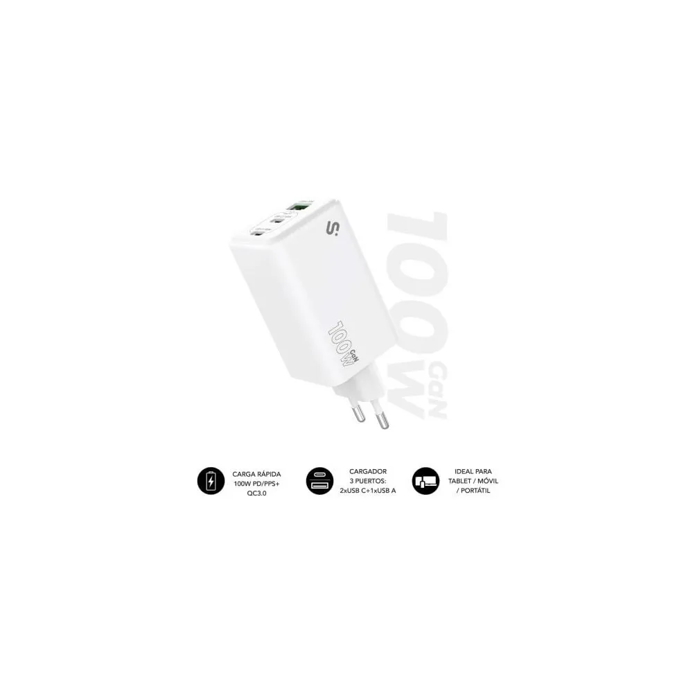 Subblim Carregador de parede GaN USB-A e USB-C 100W