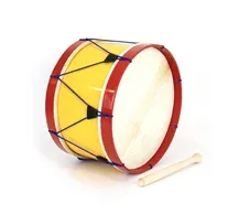 Bombo Tradicional Adamastor PLX14 Amarelo/Aro Vermelho 35cm