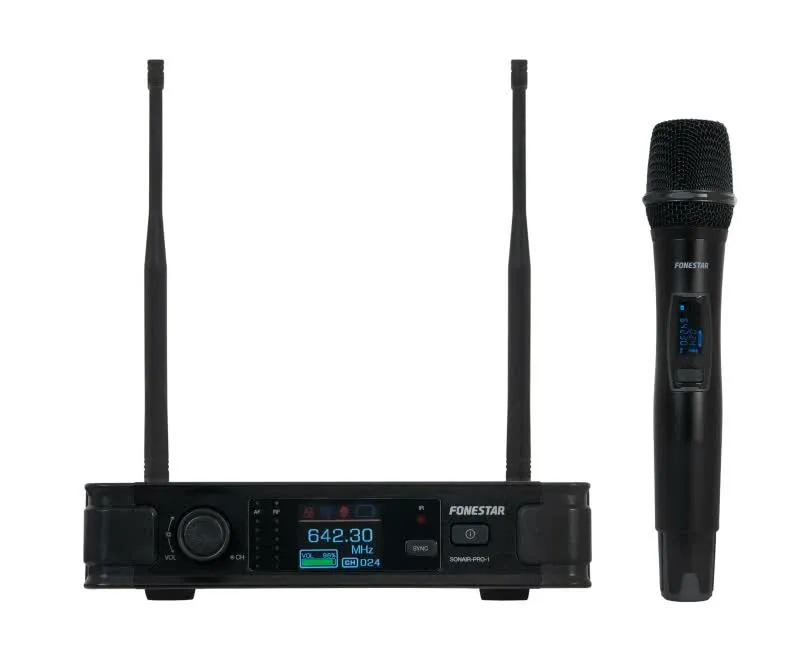 Central Microfone Mão s/ Fios ID Pilot e Diversity UHF - SONAIR-PRO-1M