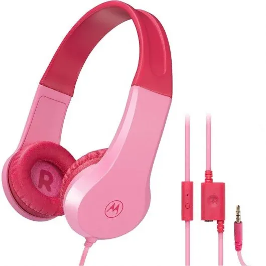 Motorola Moto JR200 Auscultadores Infantis com Cabo Rosa