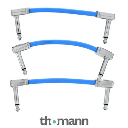 Ernie Ball Flex Patch Cable 3" blue set