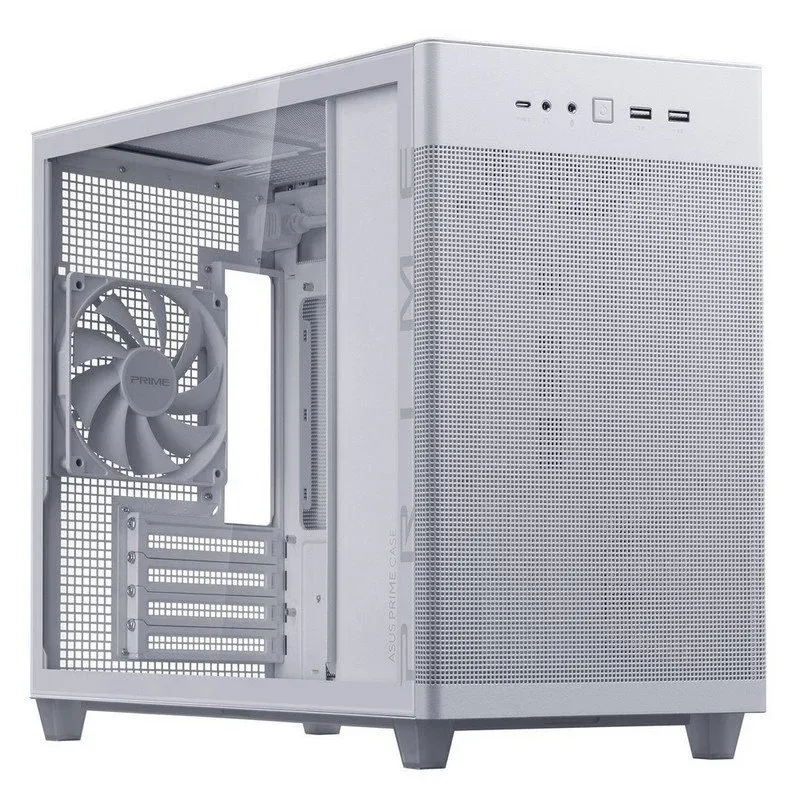 Caixa de Computador ASUS Prime AP201 Vidro Temperado Small Tower USB 3.2 Branca