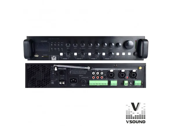 VSOUND Amplificador PA 12/230V 3 Entradas 360W Mp3/USB/SD/BT