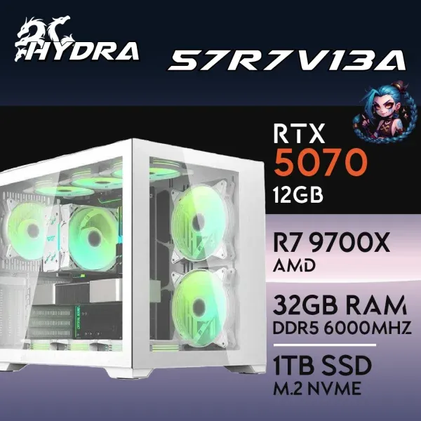 PC Gaming HYDRA-57R7V13A - R7 9700X | RTX5070 12GB | 32GB | M.2 1TB