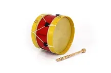 Bombo Tradicional Adamastor Nº2 Vermelho/Aro Amarelo 30cm