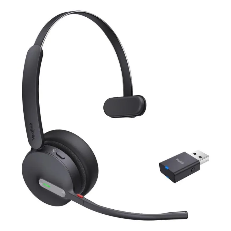 Auriculares Yealink WH64 Hybrid Mono UC sem fios Bluetooth com Cancelamento de Ruído para escritório e call center pretos