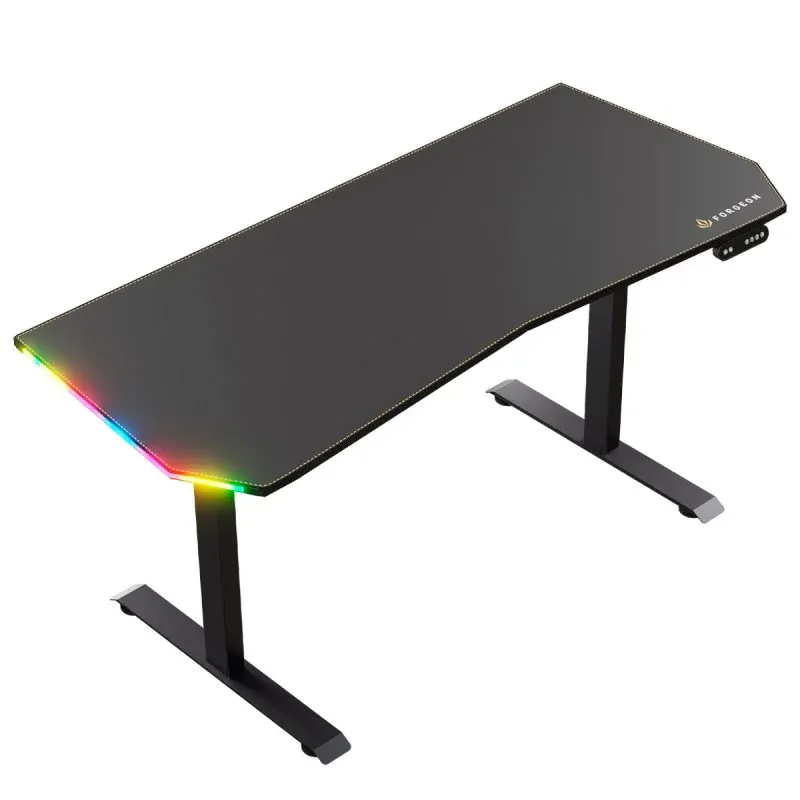 Forgeon Battleground Mesa Gaming Regulável em Altura com Motor 160x70cm RGB Preta