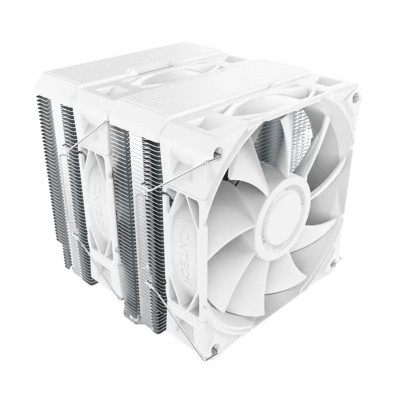 Cooler CPU Refrigeração Ar Montech Socket LGA1700 AM5 120mm NX600 Branco Dual Tower PWM