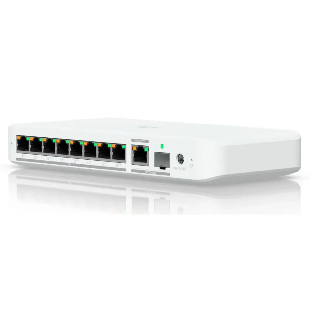 Switch de Rede Ubiquiti UniFi Flex 2.5G PoE 8 Portas 2.5GbE SFP+ Managed