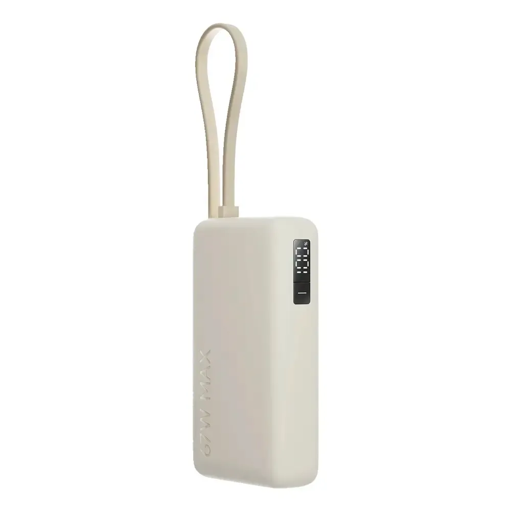 Powerbank Xiaomi 10000mAh 67W c/ Cabo Integrado Bege