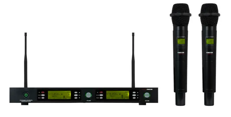 Microfone Sem Fios Duplo De Mão UHF - MSH-895-512