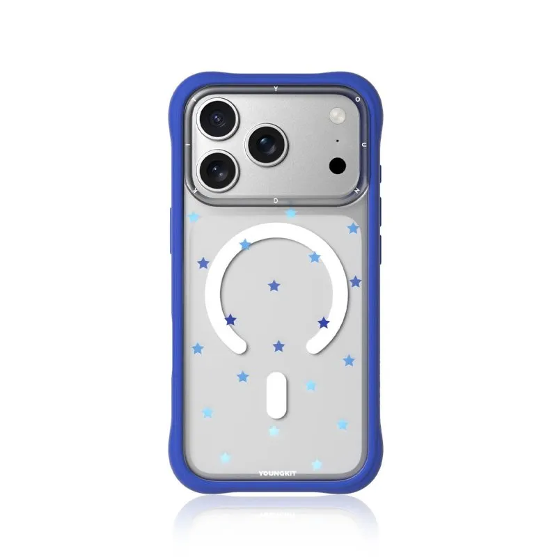 Funda para telemóvel Youngkit CH Star Dot Magnética Transparente Silicone Azul para iPhone 17 Pro Max