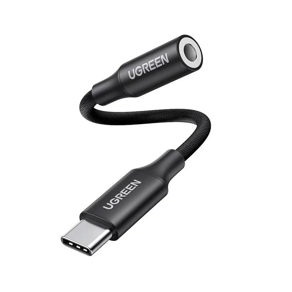 Adaptador Ugreen AV161 Usb C a Jack 3.5mm 10Cm Preto
