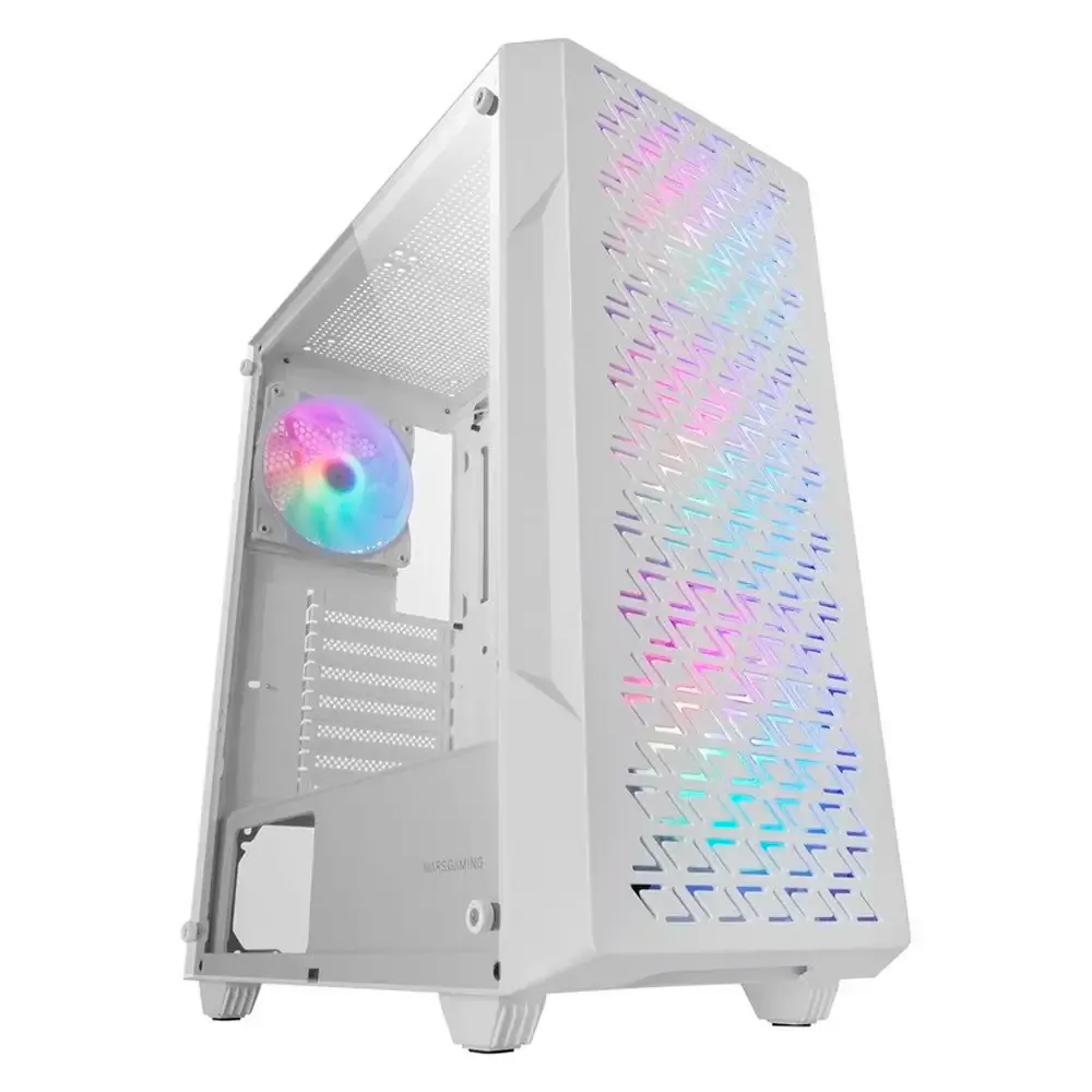 Caixa ATX Mars Gaming MC-GEO FRGB Tempered Glass Branca