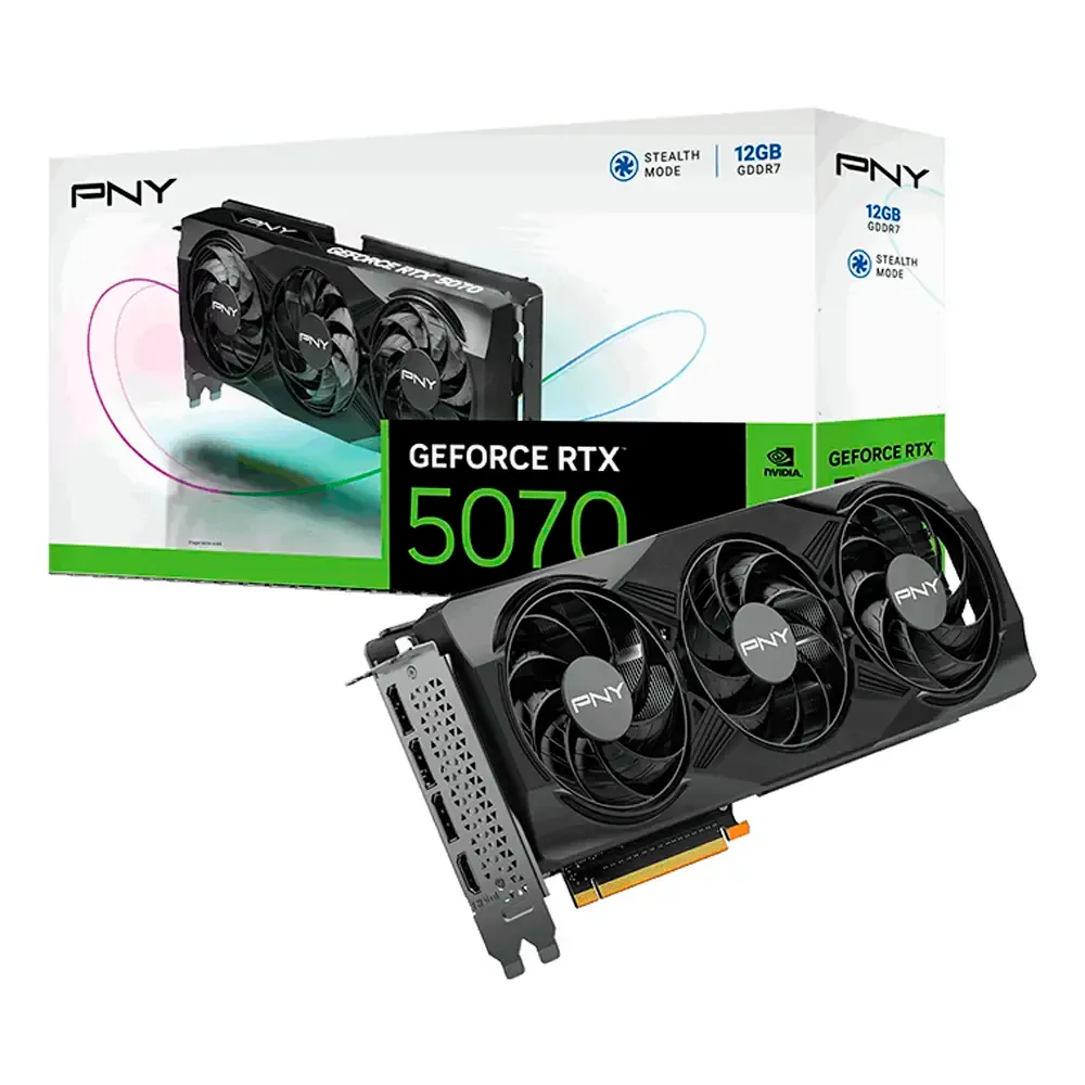 Placa Gráfica PNY NVIDIA GeForce RTX 5070 Blackwell Triple Fan 12GB GDDR7 DLSS4