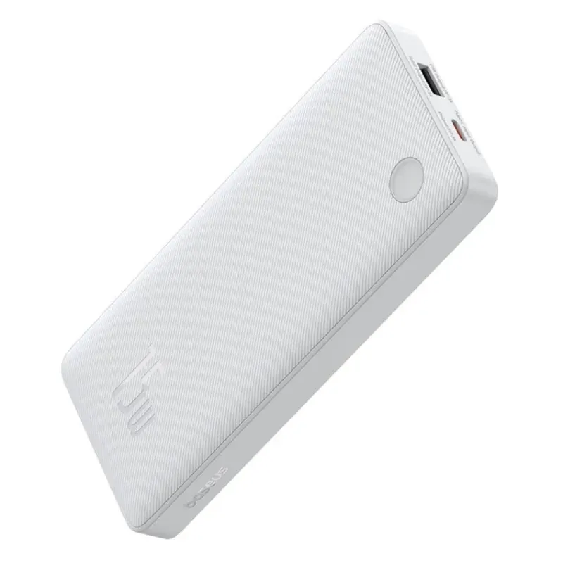 Powerbank Baseus Air Lite 10000Mah 15W Branca + Cabo USB-C
