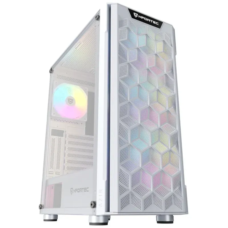 Caixa de Computador Nfortec Azir White Vidro Temperado USB 3.0 Branca
