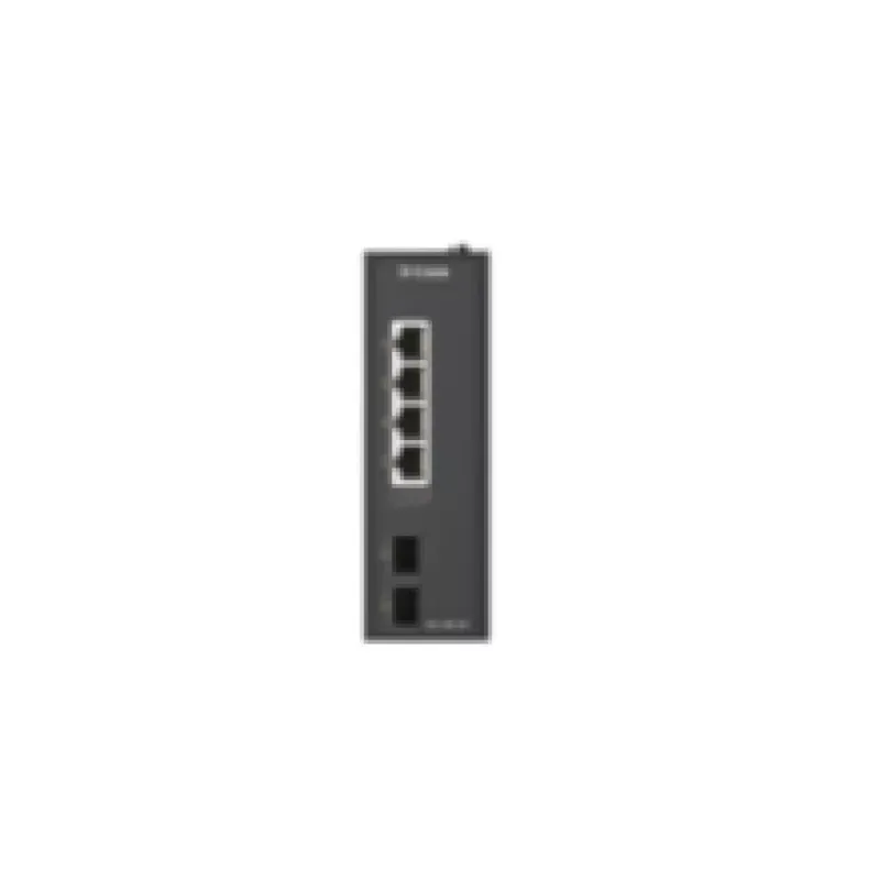 D-Link DIS 100G-06 - Interruptor - industrial - sem gestão - 4 x 10/100/1000 + 2 x Gigabit SFP - montável em trilho DIN