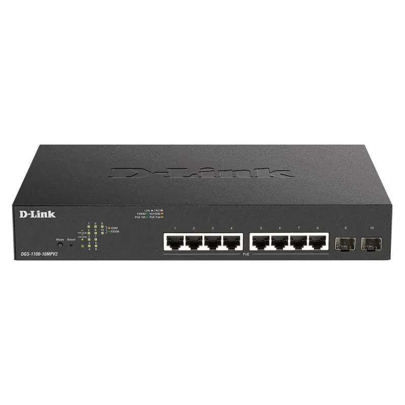 Switch D-Link 10 Portas PoE+ Gigabit Smart Managed Switch (130W)