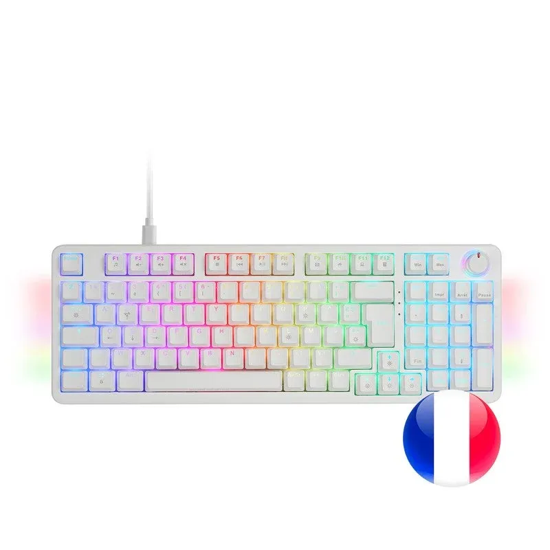 Mars Gaming MKPRO Teclado Mecânico RGB Chroma Antighosting Switch Silent Branco (FR)