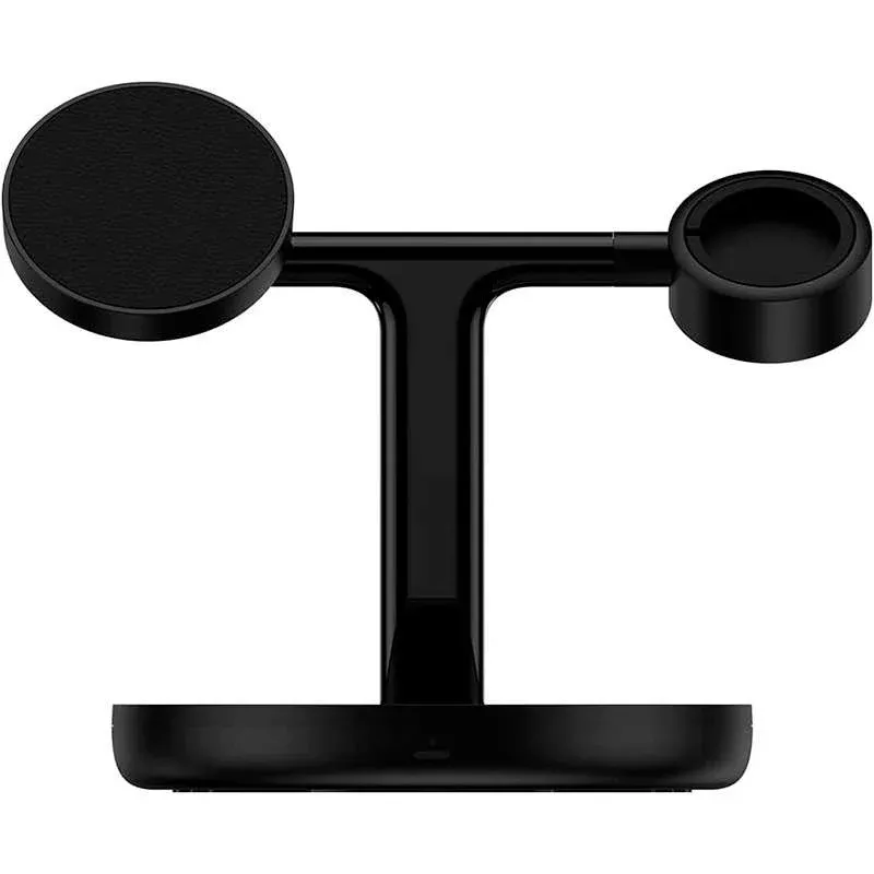 Carregador Wireless Baseus Swan 3-em-1 c/MagSafe 20W Preto