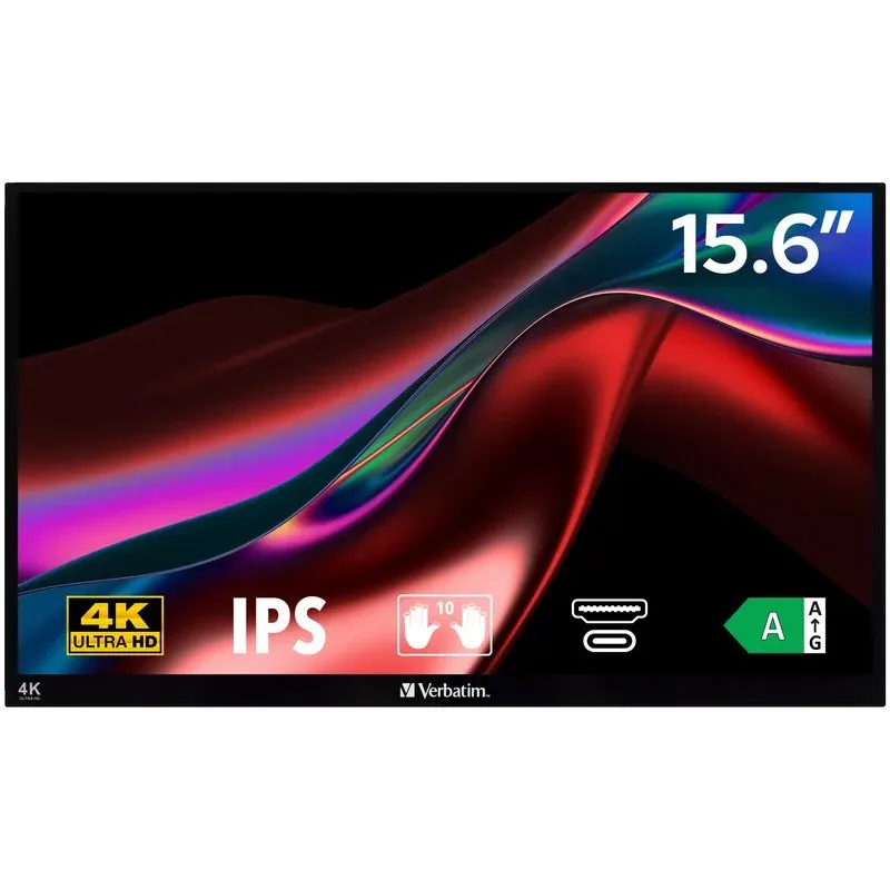 Verbatim 32238 Monitor Portátil Tátil 15.6" 4K UHD LCD 6ms Brilhante