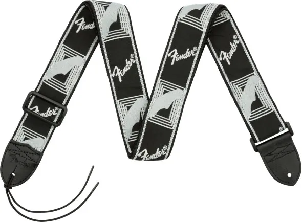 Fender Monogrammed Strap, Black Light Blue Grey Blue