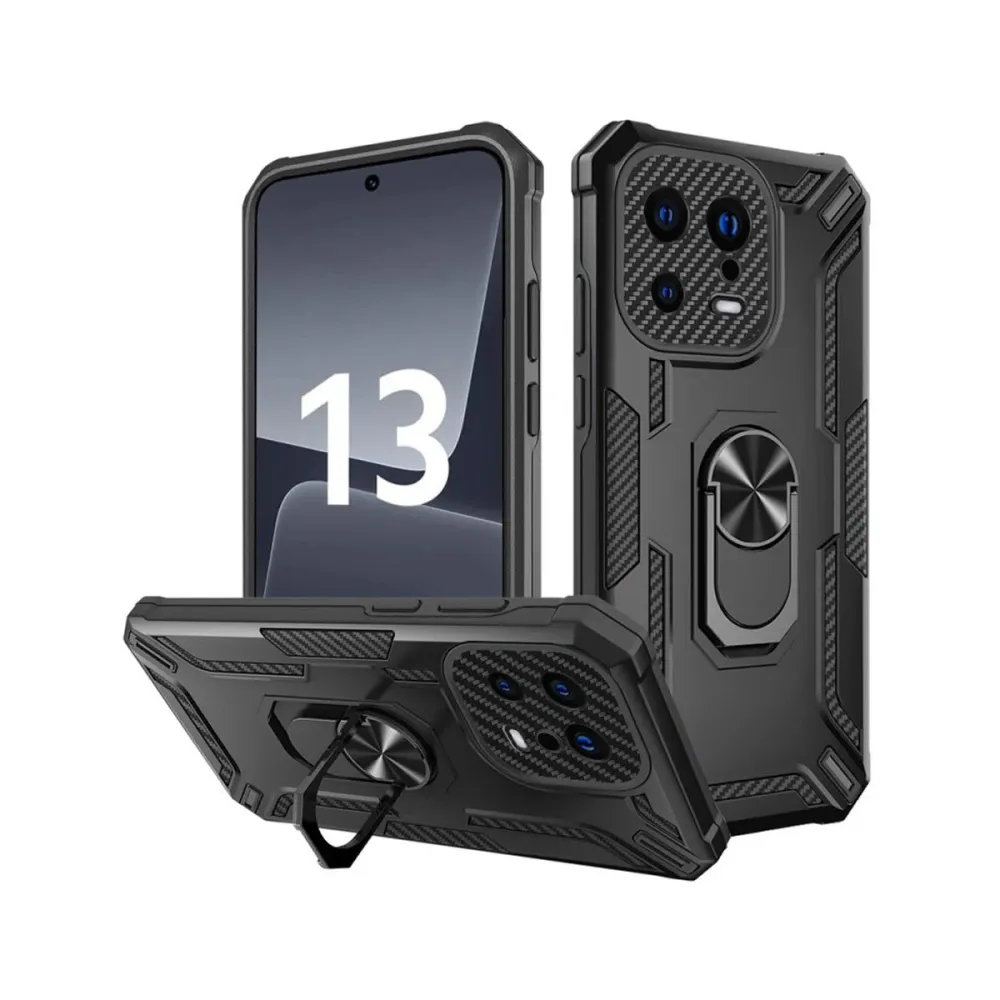 Silicone Anti-Choque Com Anel Xiaomi Mi 13 Pro Preta
