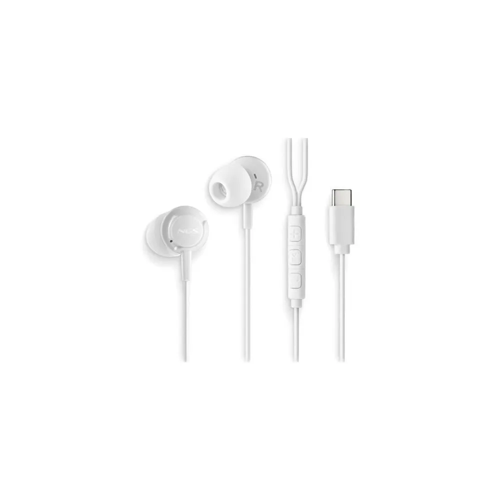 Auriculares NGS Cross Step com Microfone USB Tipo-C Branco