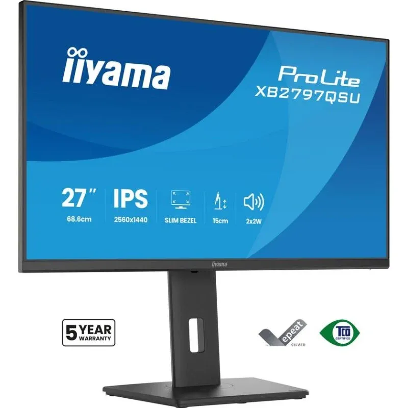 Monitor iiyama ProLite XB2797QSU-B1 27" Quad HD 75Hz IPS USB-C Altifalantes Ajustável