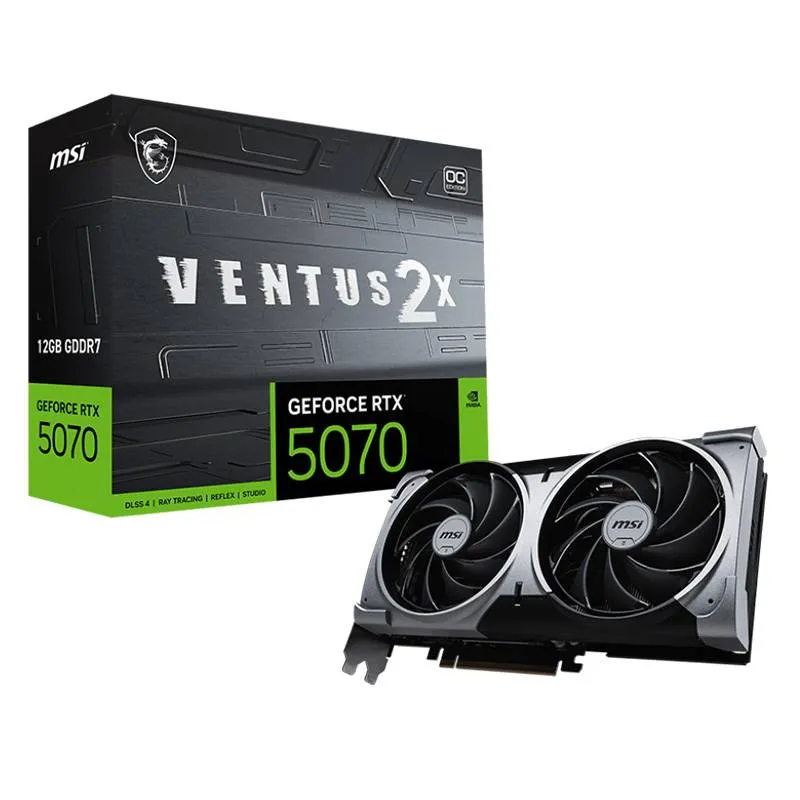 Placa Gráfica MSI NVIDIA GeForce RTX 5070 Blackwell Ventus 2X OC 12G GDDR7 DLSS4