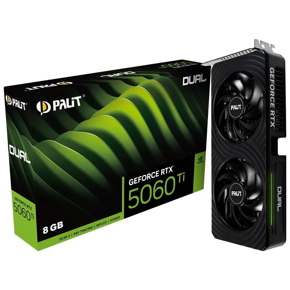 Placa Gráfica Palit NVIDIA GeForce RTX 5060 Ti Blackwell Dual 8GB GDDR7 DLSS4
