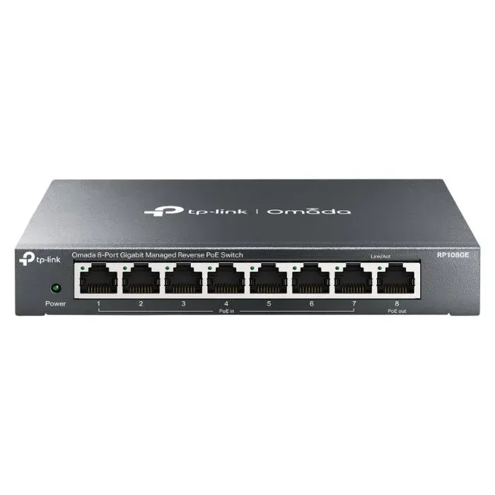 Switch de Rede TP-Link Omada 8 Portas Gigabit PoE - TL-RP108GE