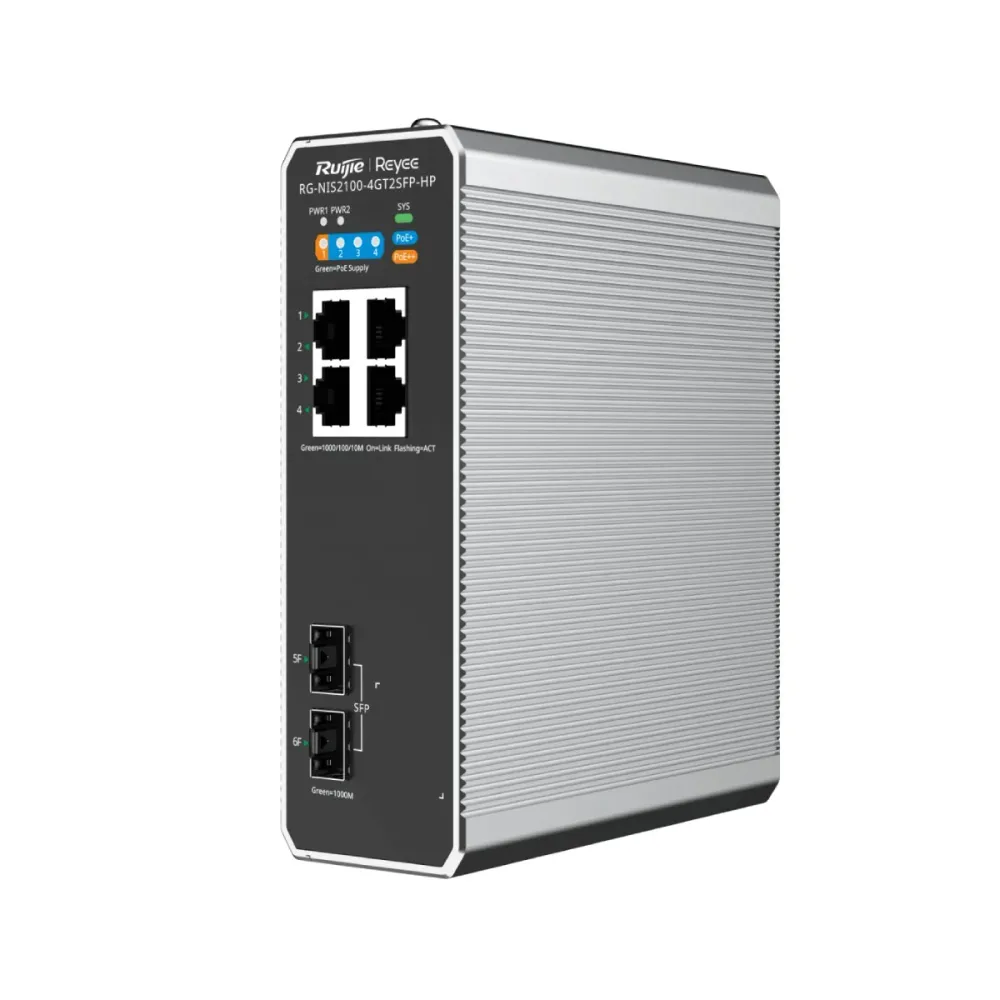Switch Industrial Reyee PoE Managed Cloud Layer2 PoE+ 4x RJ45 Gigabit 2x SFP Gigabit