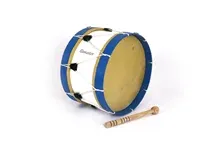 Bombo Tradicional Adamastor Nº3 Branco/Aro Azul 35cm
