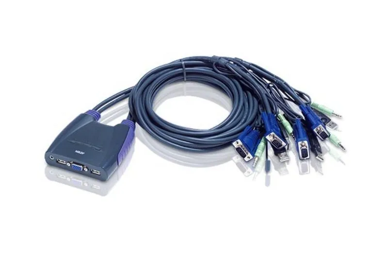 ATEN 4-Port USB VGA/Audio Cable KVM Switch CS64US-AT