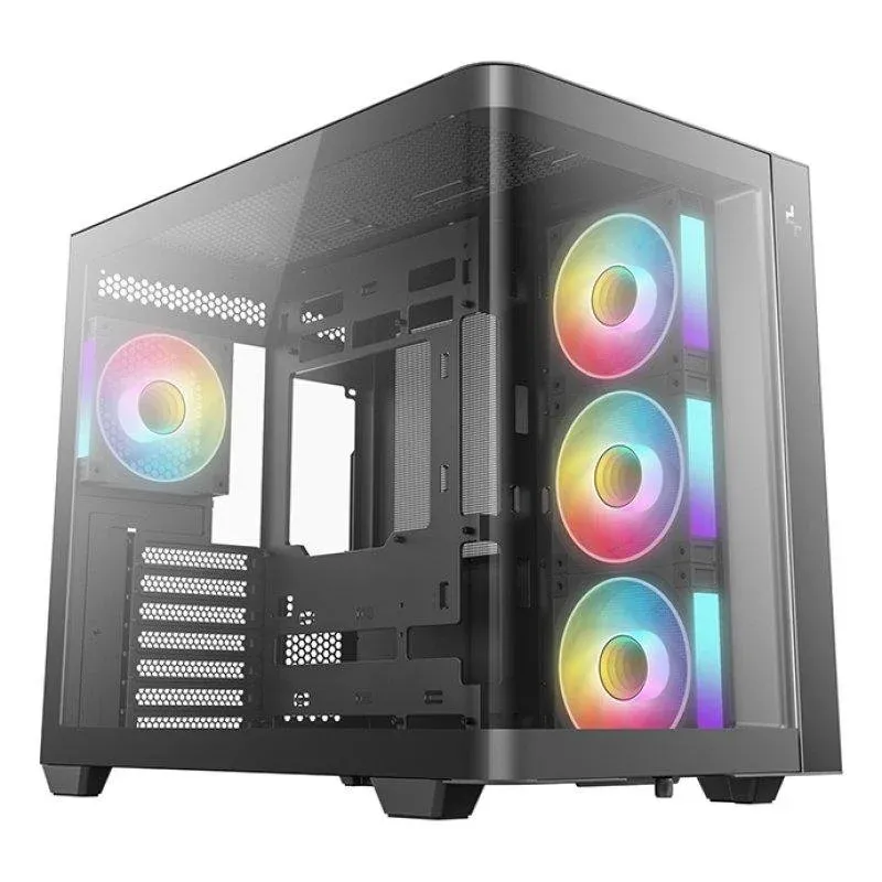 Caixa de Computador Caixa DeepCool CG530U 4F Vidro Curvo ATX 4 Ventoinhas ARGB USB-C Preta