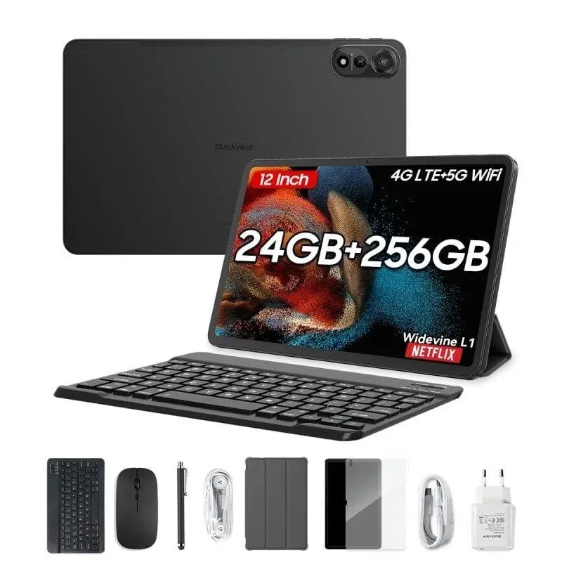 Tablet Blackview Mega 2 WiFi + 4G 12" 12GB 256GB Cinzento com Teclado e Stylus Pen