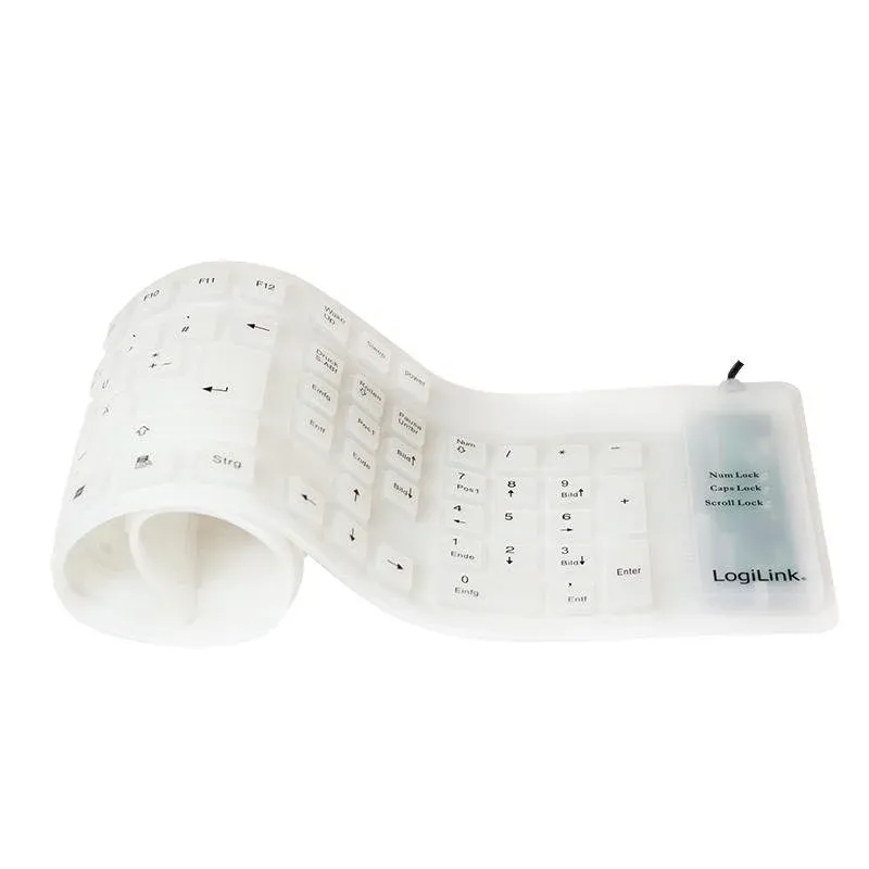 Teclado LOGILINK ID0018A completo com ligação USB e layout QWERTZ alemão branco