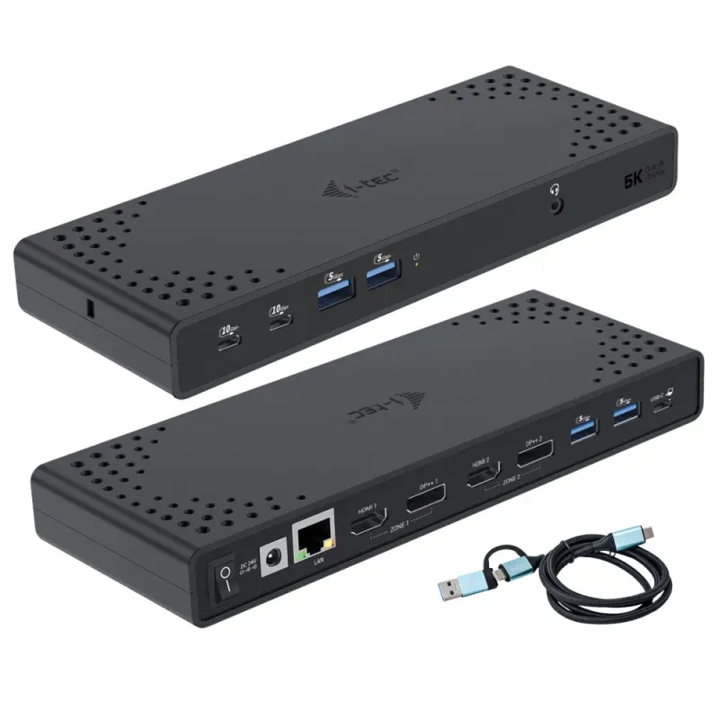 Docking Station i-tec USB 3.0 / USB-C / Thunderbolt 2x Display até 100W - s/Carregador
