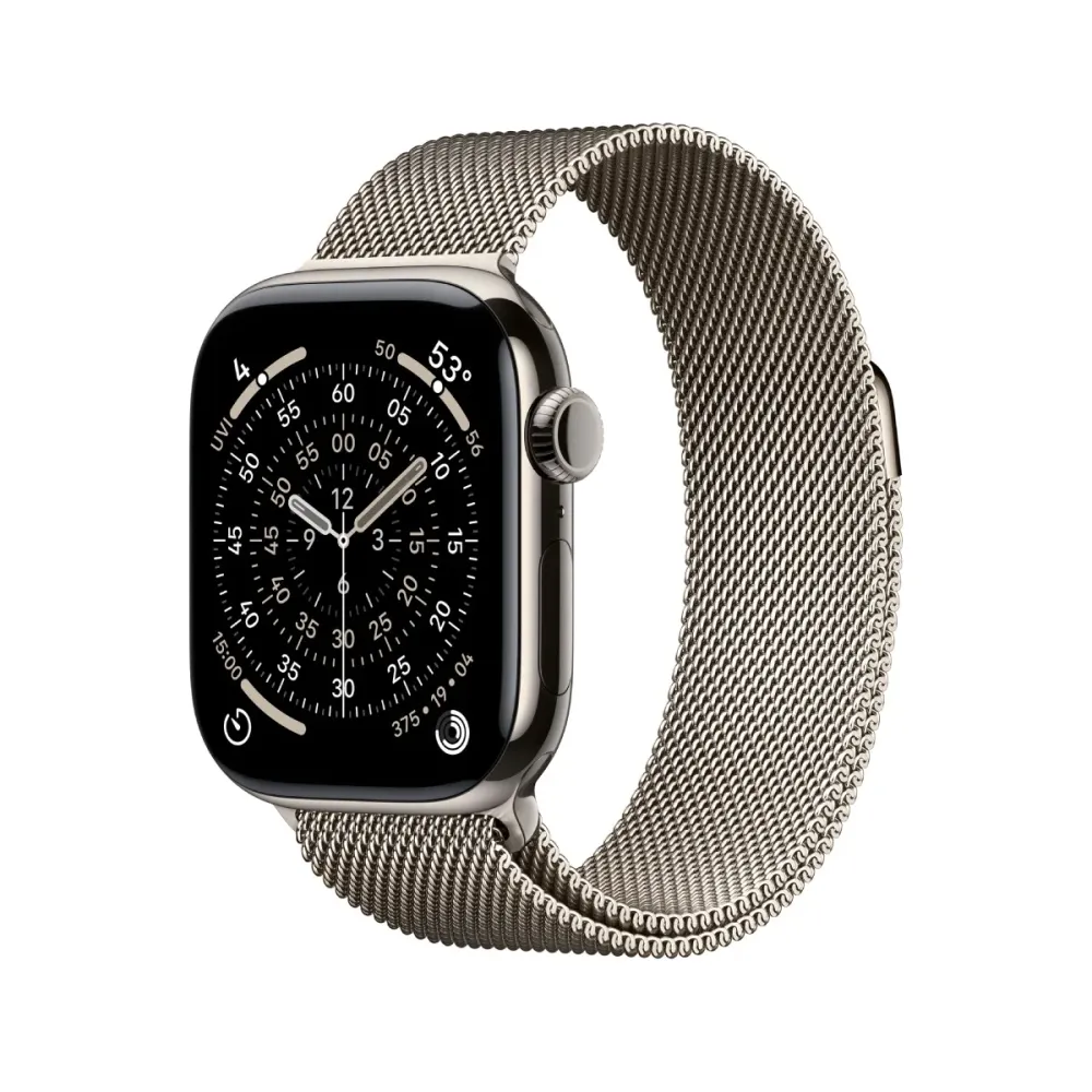 Apple Watch Series 11 GPS + Cellular 42mm Titânio Natural c/ Bracelete Loop Milanesa Aço Inoxidável Natural