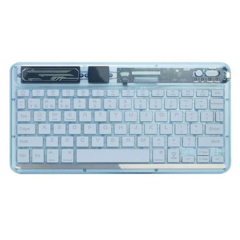 Teclado Royal Bailey XK030D Bluetooth Azul QWERTY ultrafino e leve