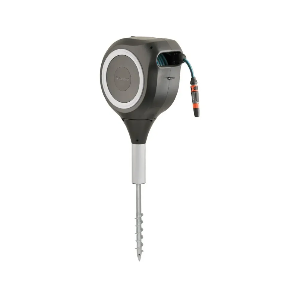 Enrolador de mangueira automático Gardena RollUp M 20m Cinzento