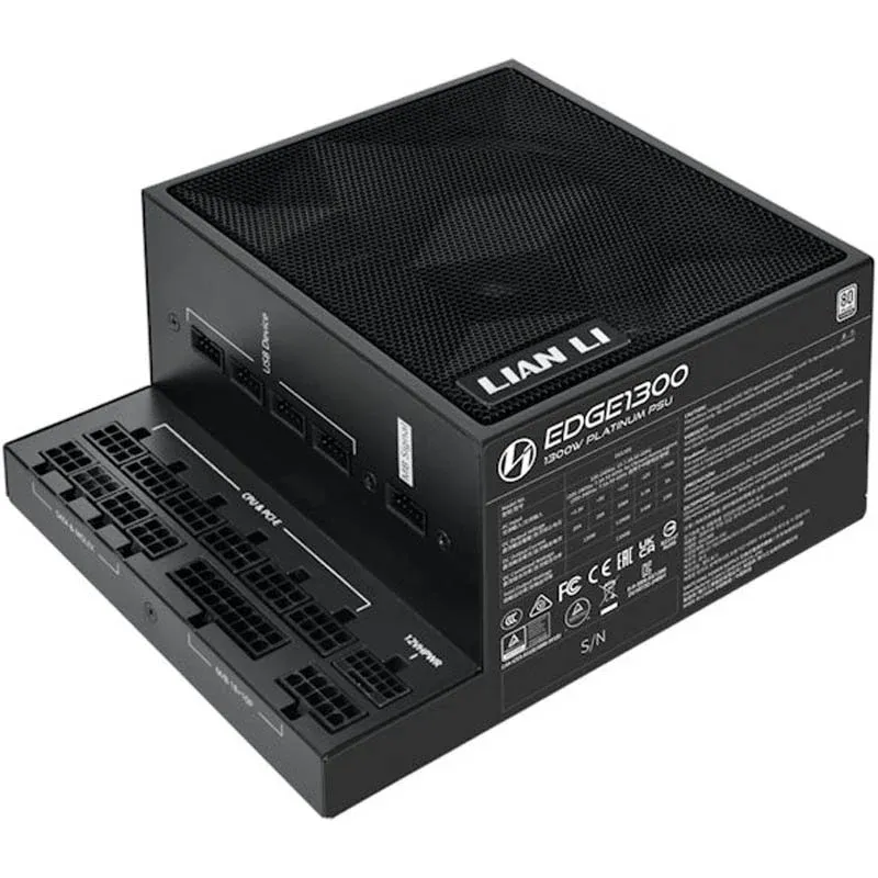 Fonte Alimentação Lian-Li EDGE 1300 ATX 3.1 PCIe 5.1 Black 1300W 80 Plus Platinum Modular