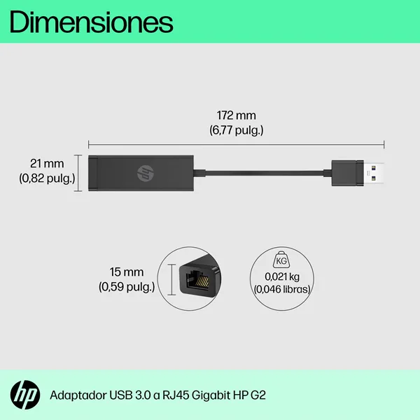 Adaptador de Rede USB 3.0 Gigabit HP G2