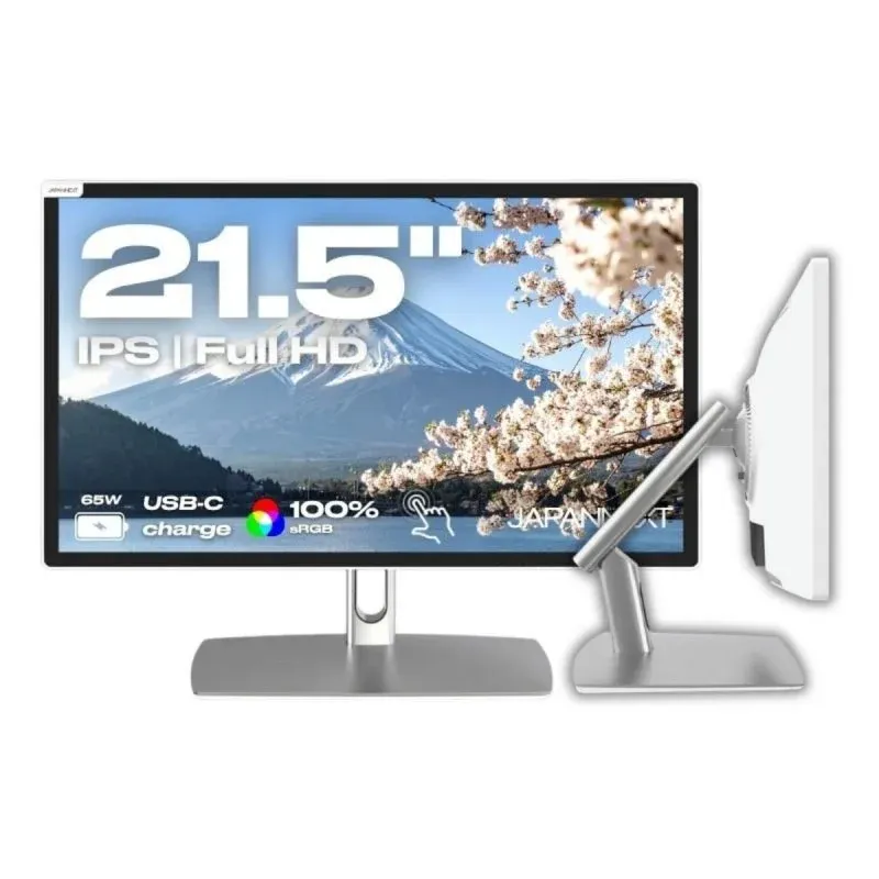 JAPANNEXT Monitor Tátil 21.5" FullHD 60Hz IPS HDR USB-C 65W FreeSync G-Sync Branco