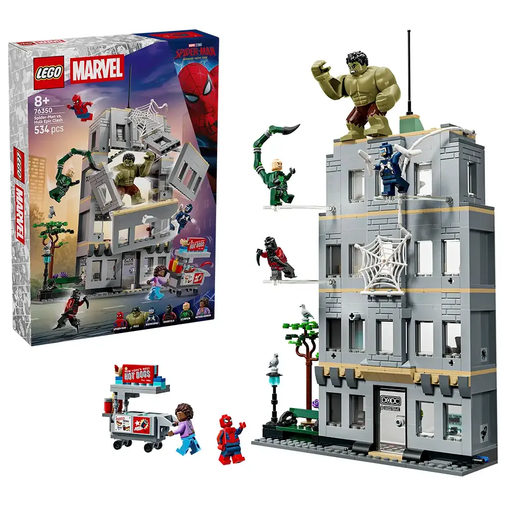 LEGO Marvel: Confronto Épico do Spider-Man contra Hulk | Idades 18+ | 534 Peças | Item 76350