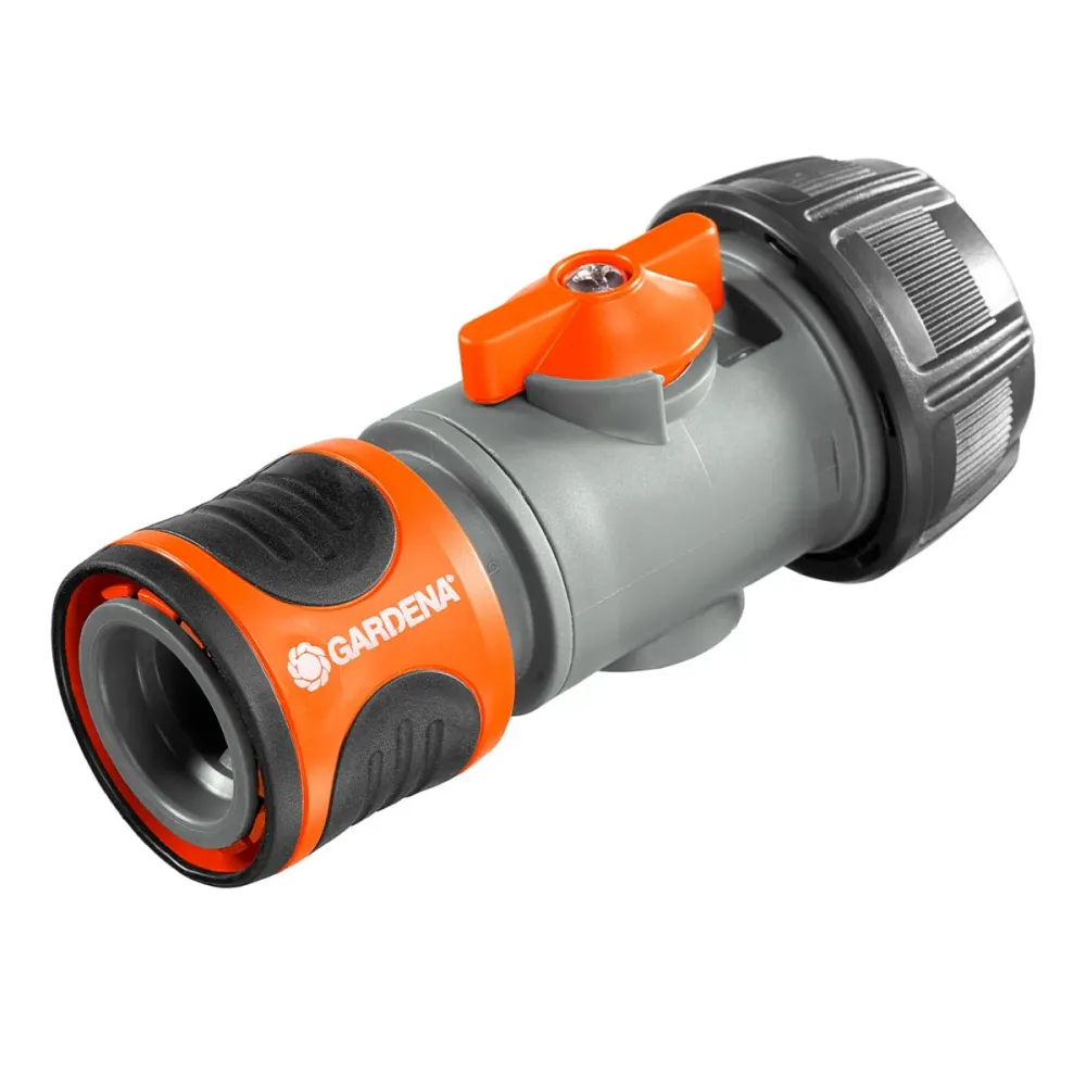 Conector de Mangueira com Válvula de Controle Gardena 19mm Laranja/Cinzento - 2943-20
